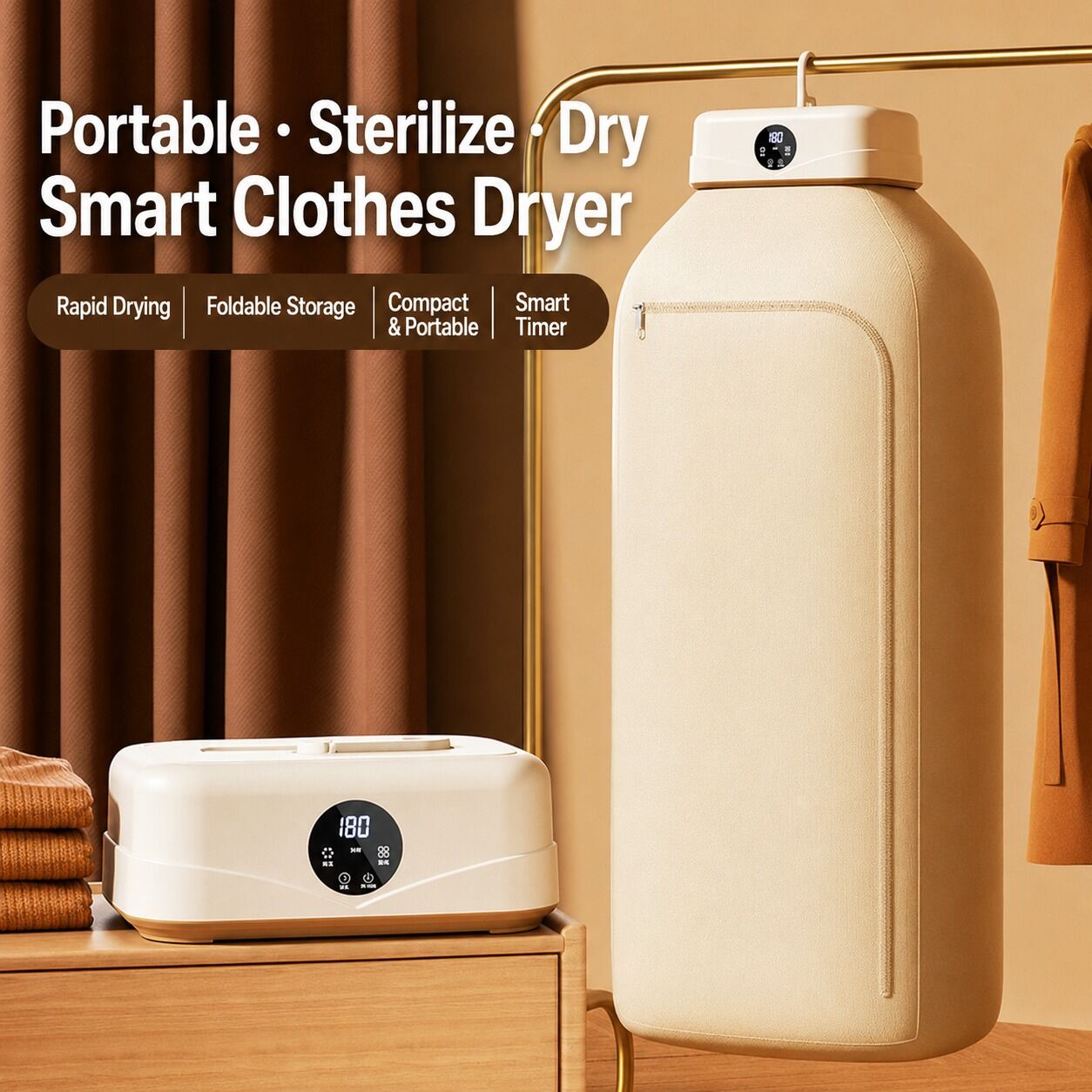 New Portable Folding Electric Clothes Dryer,