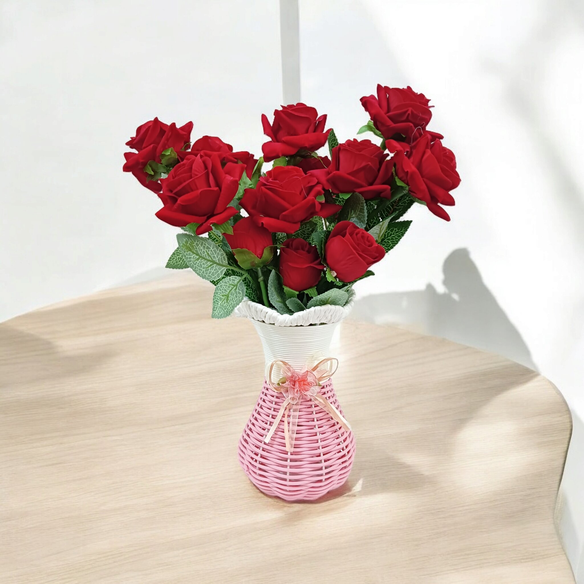 Velvet Roses Bunch in Multicolor Guldasta Pot